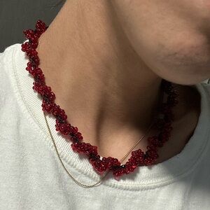 HANDMADE ✴️ Red Beaded Necklace